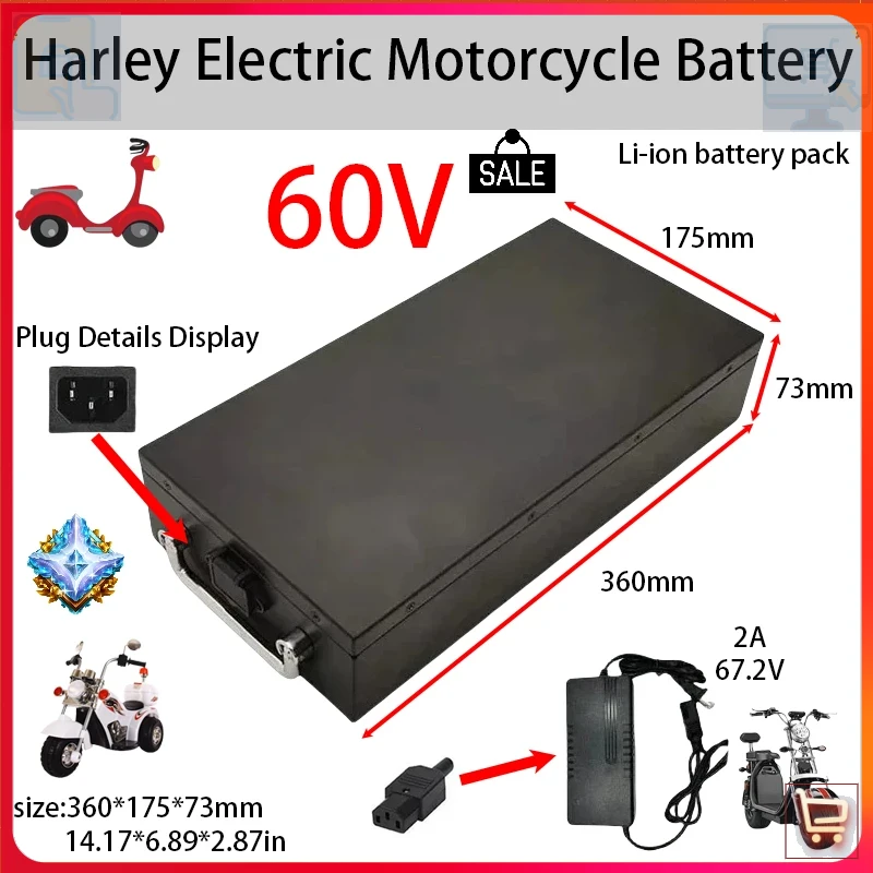 Paquete de batería de iones de - 60V 50Ah Electric Scooter Battery reseña y precio